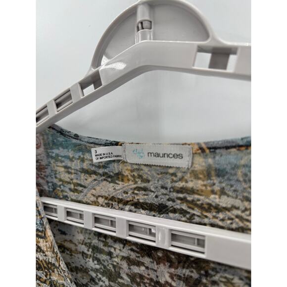 Maurices Y2K vneck burnout studded green brown ruched sides size 3X Y2K Baddie - Picture 3 of 8